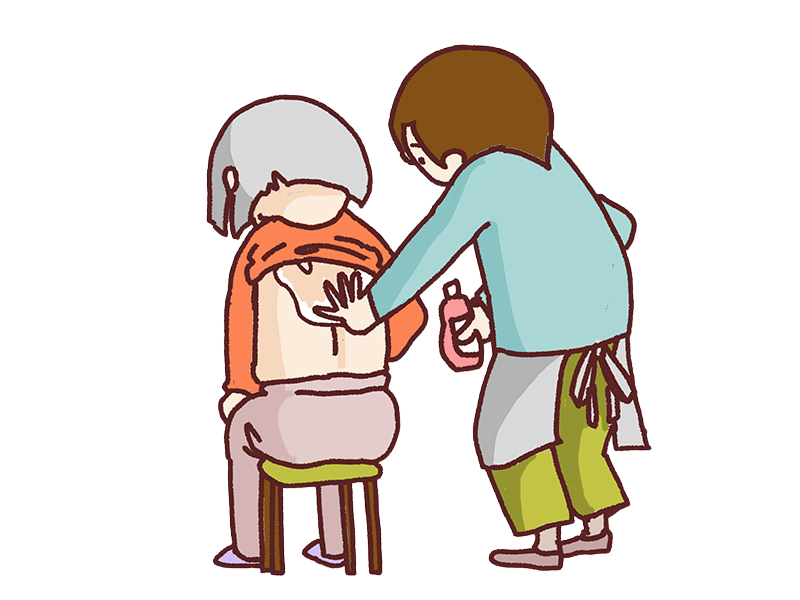 高齢者の肌を保湿する