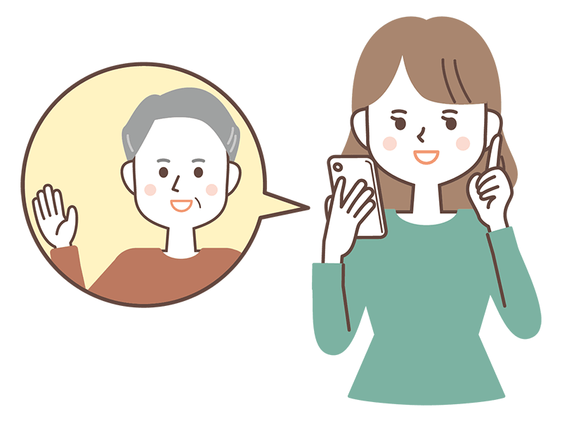 電話する女性