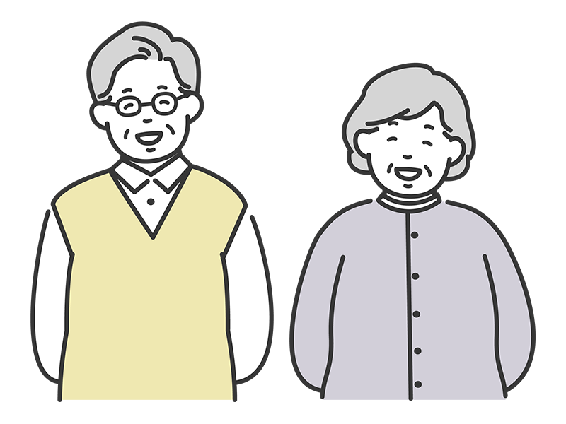 にこやかな老夫婦