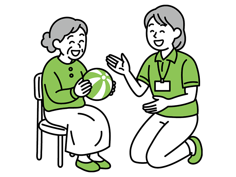 できることが増えて喜ぶ高齢者