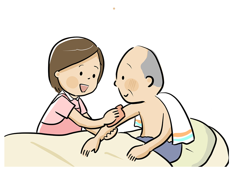 拭いてもらって元気になる
