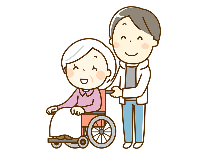 介助される高齢者