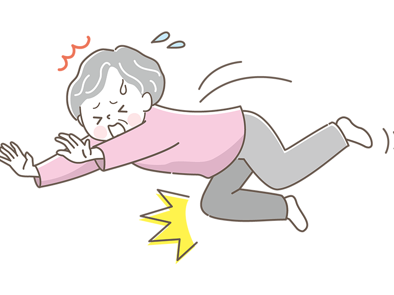 転倒する高齢者
