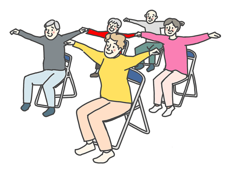 ストレッチする高齢者
