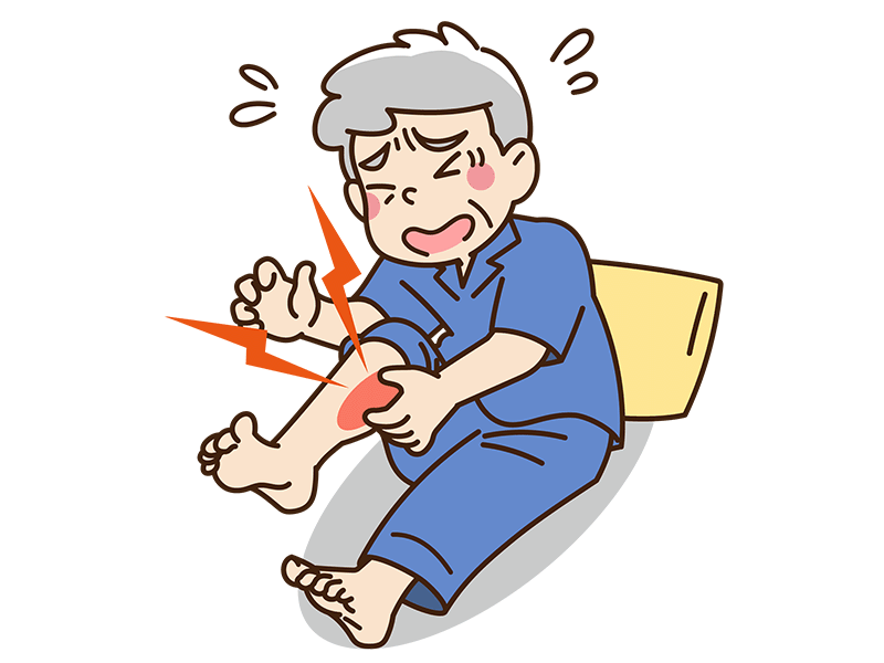 足がつる男性