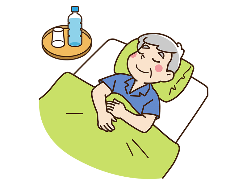 睡眠中の高齢者