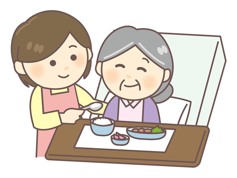 食事を介助する女性
