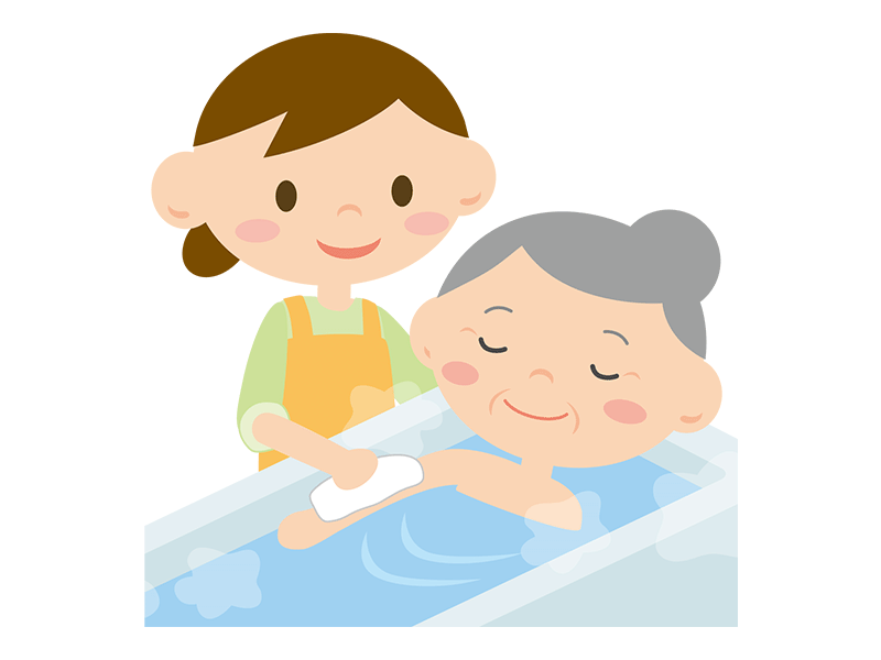 入浴介助する女性