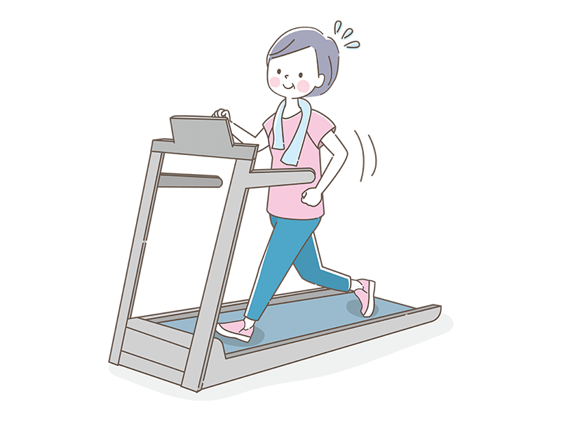 マシンで運動する女性
