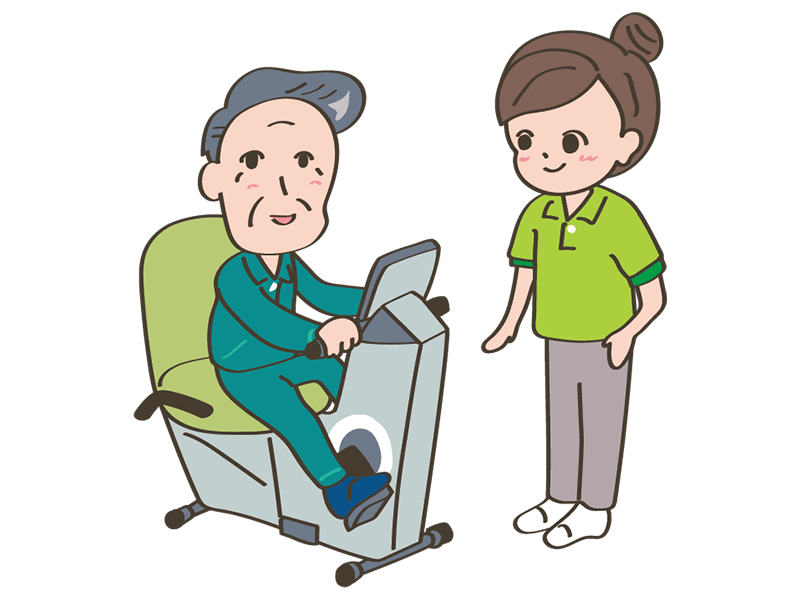 高齢者を見守るスタッフ